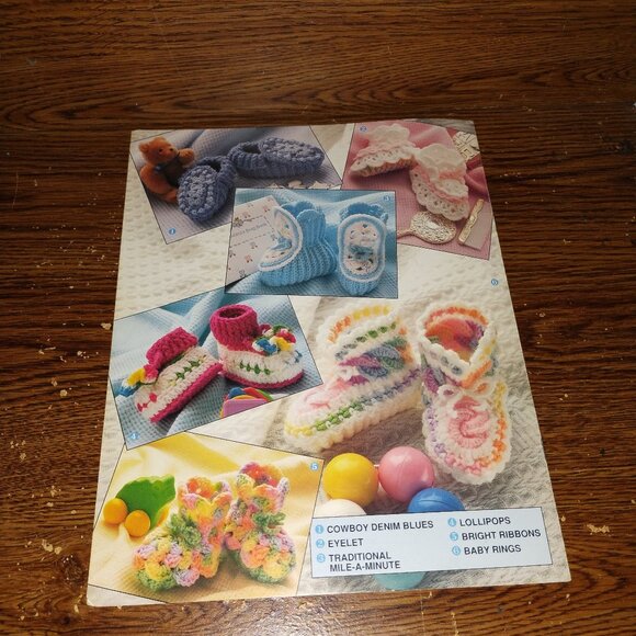 Annie's Attic Mile-A-Minute Crochet Baby Booties Patterns Leaflet #266B - Picture 2 of 2